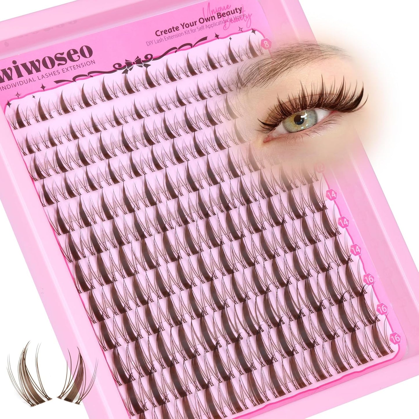 Manga Eyelash Clusters - Natural Look Anime Lash Extensions (8-16MM) for Beginners