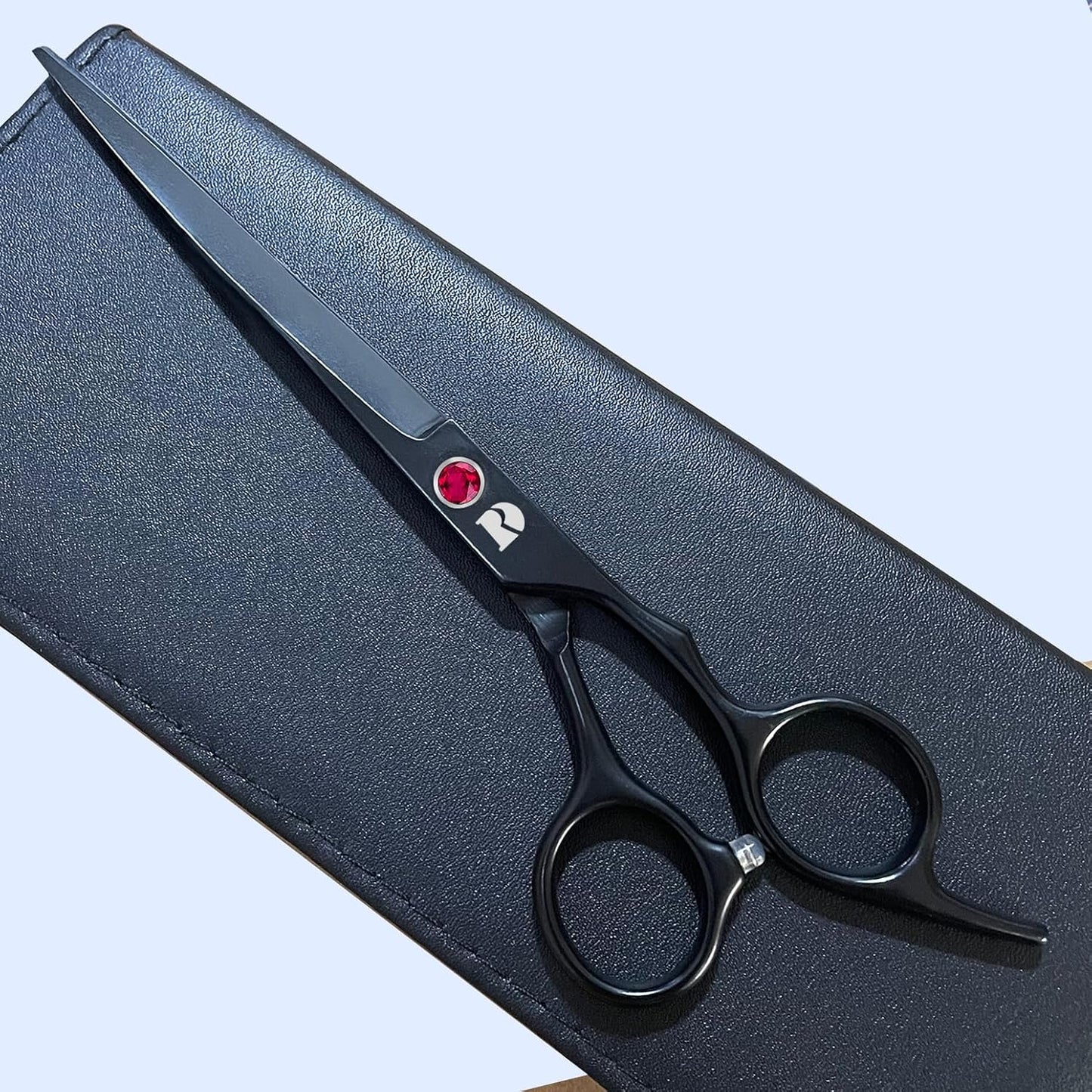 Professional 6-Inch Hair Cutting Shears Set - Barber Scissors & Thinning Shears Kit for Men, Women & Kids (Rainbow Finish)