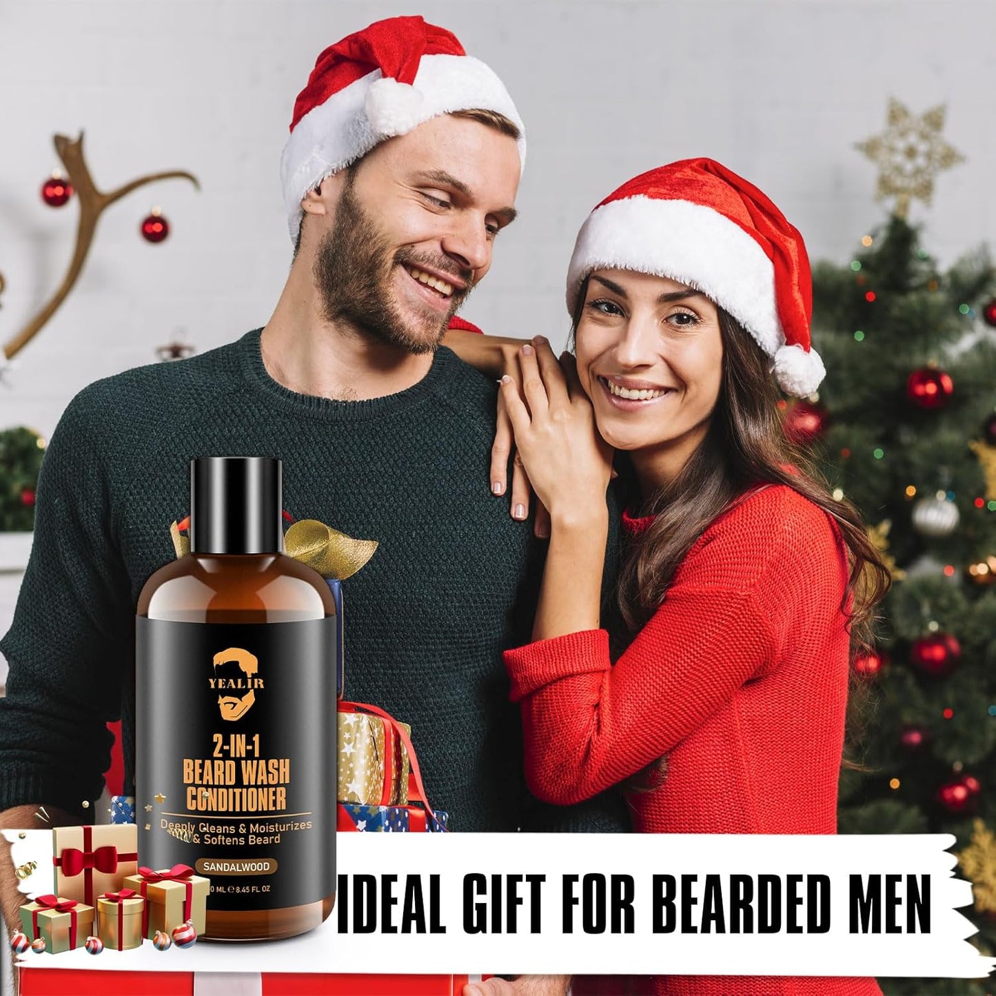 Beard Wash & Conditioner 2-in-1 – Hydrating Sandalwood Shampoo for Soft, Full Beard – 8.45 oz