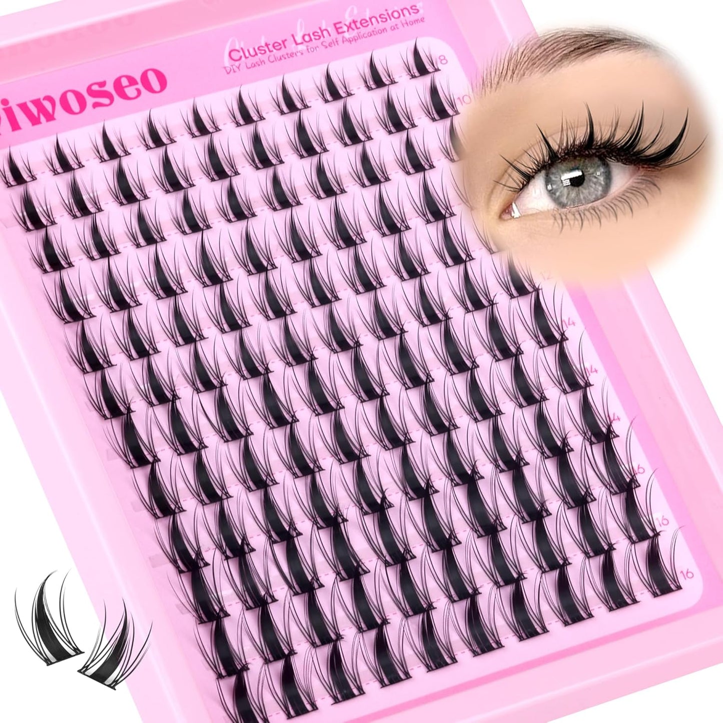 Manga Eyelash Clusters - Natural Look Anime Lash Extensions (8-16MM) for Beginners
