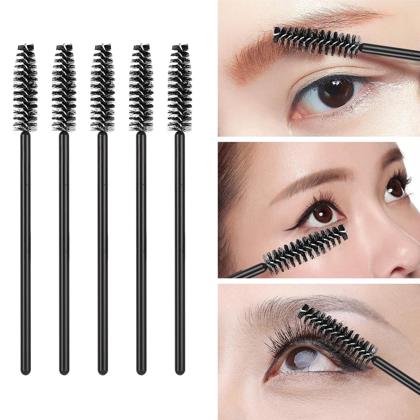 500 Disposable Mascara Wands - Colorful Eyelash Brushes & Spoolies for Extensions