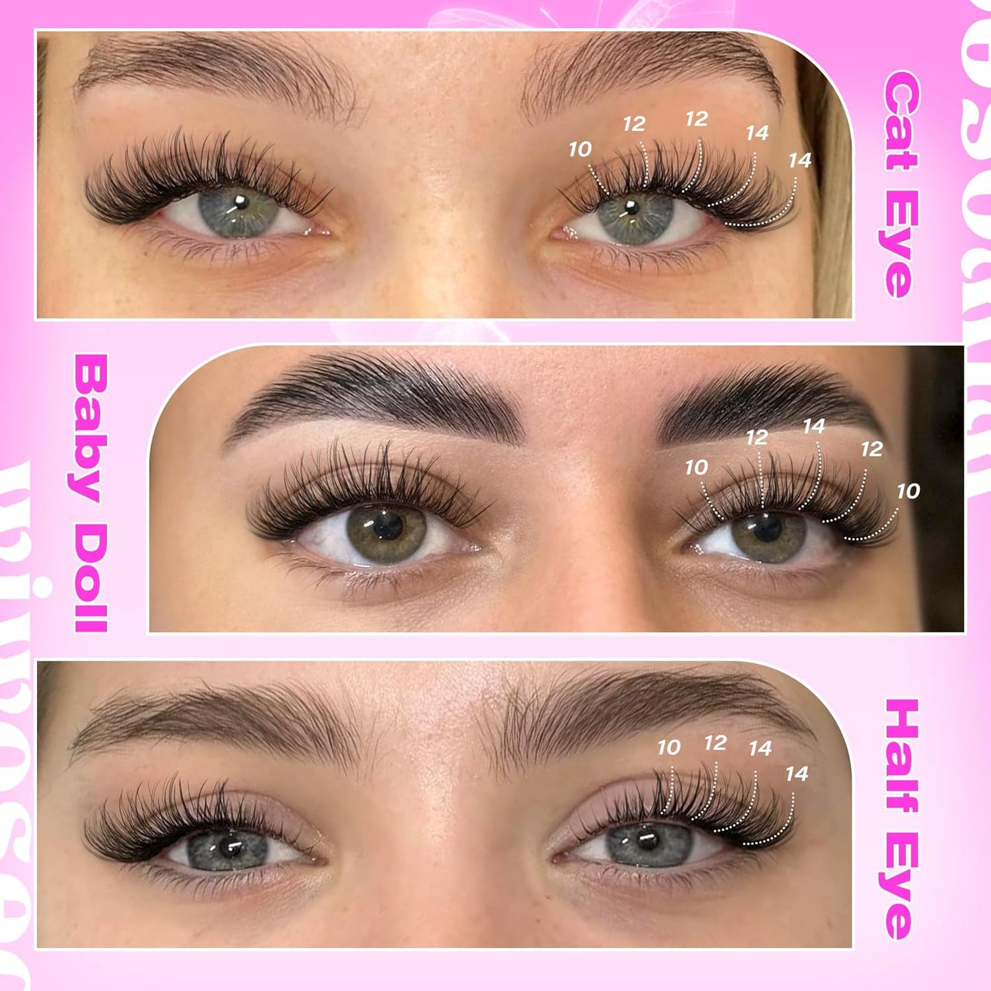 Manga Eyelash Clusters - Natural Look Anime Lash Extensions (8-16MM) for Beginners
