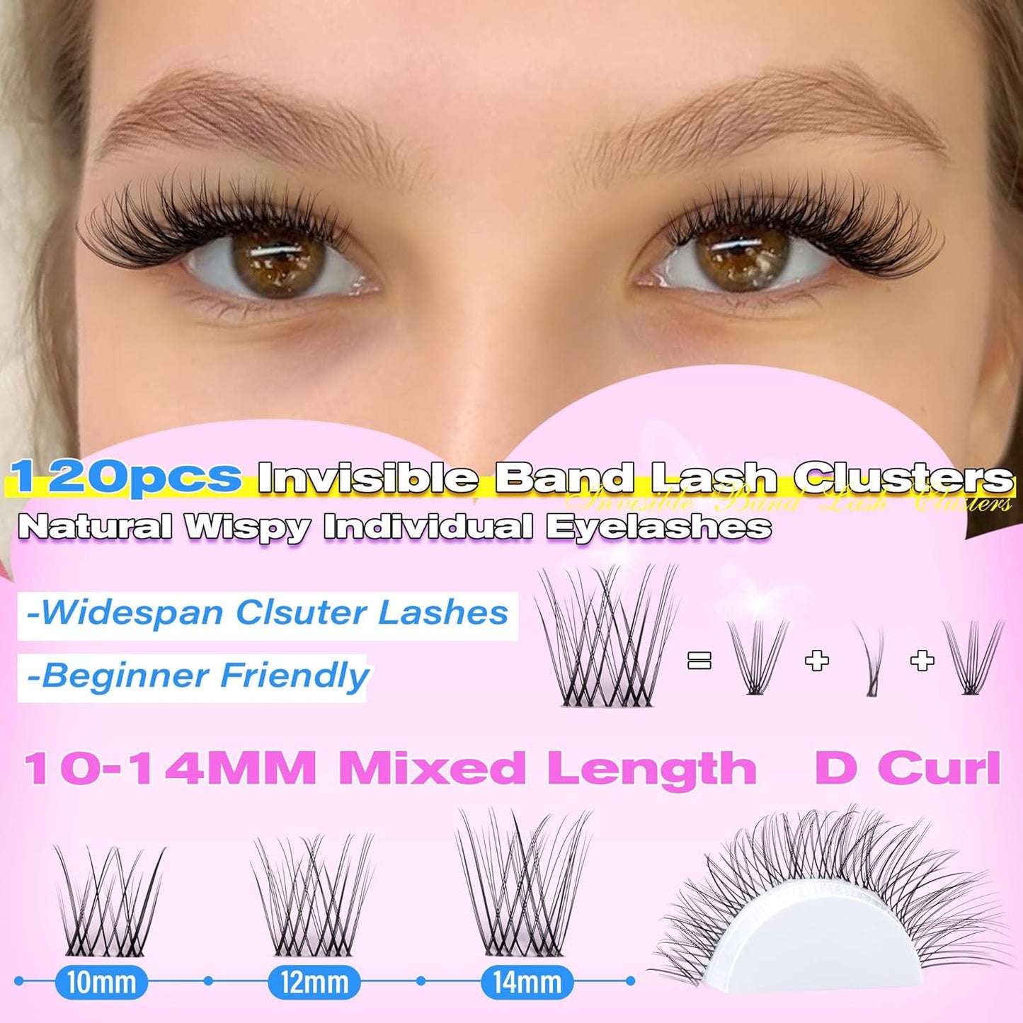 Manga Eyelash Clusters - Natural Look Anime Lash Extensions (8-16MM) for Beginners