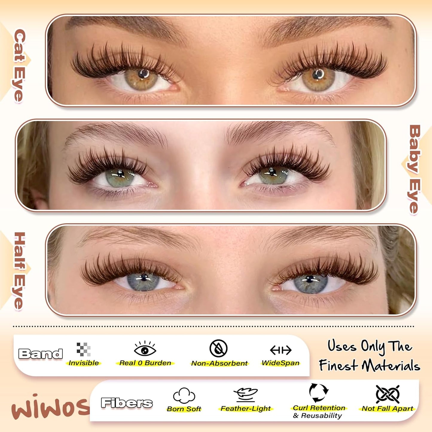 Manga Eyelash Clusters - Natural Look Anime Lash Extensions (8-16MM) for Beginners