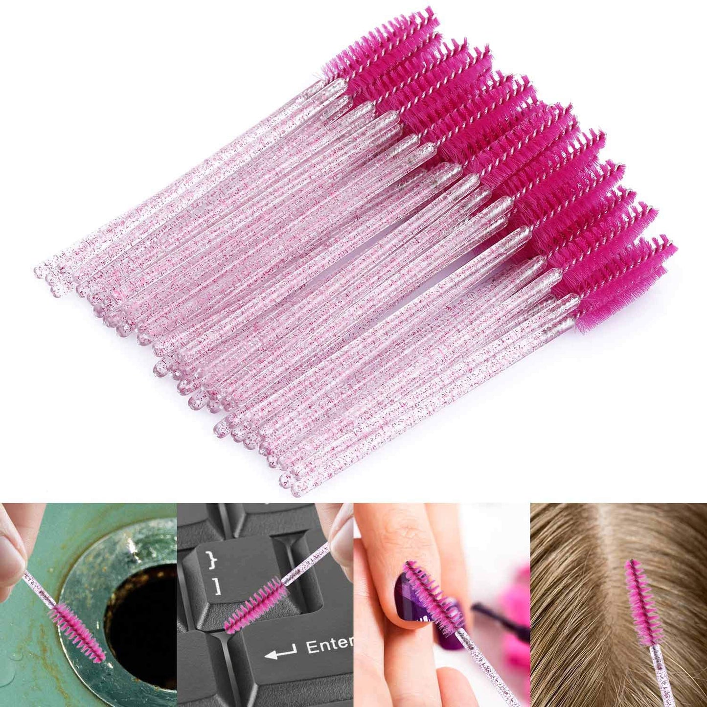 500 Disposable Mascara Wands - Colorful Eyelash Brushes & Spoolies for Extensions