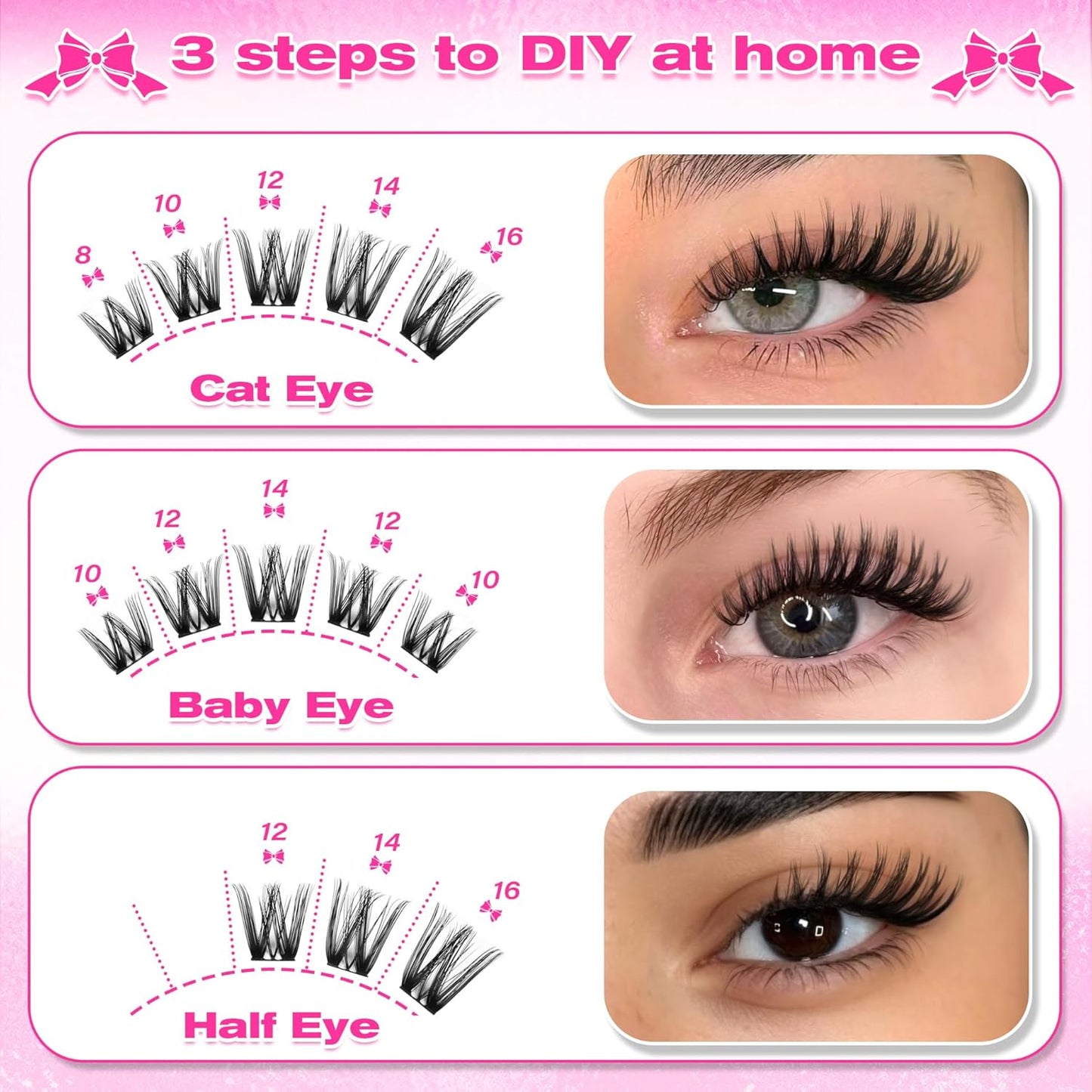 Manga Eyelash Clusters - Natural Look Anime Lash Extensions (8-16MM) for Beginners