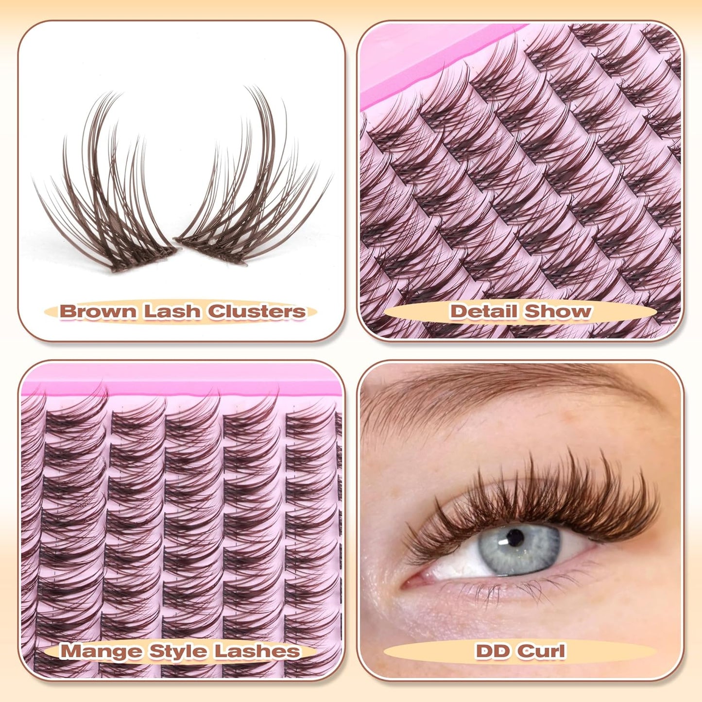 Manga Eyelash Clusters - Natural Look Anime Lash Extensions (8-16MM) for Beginners