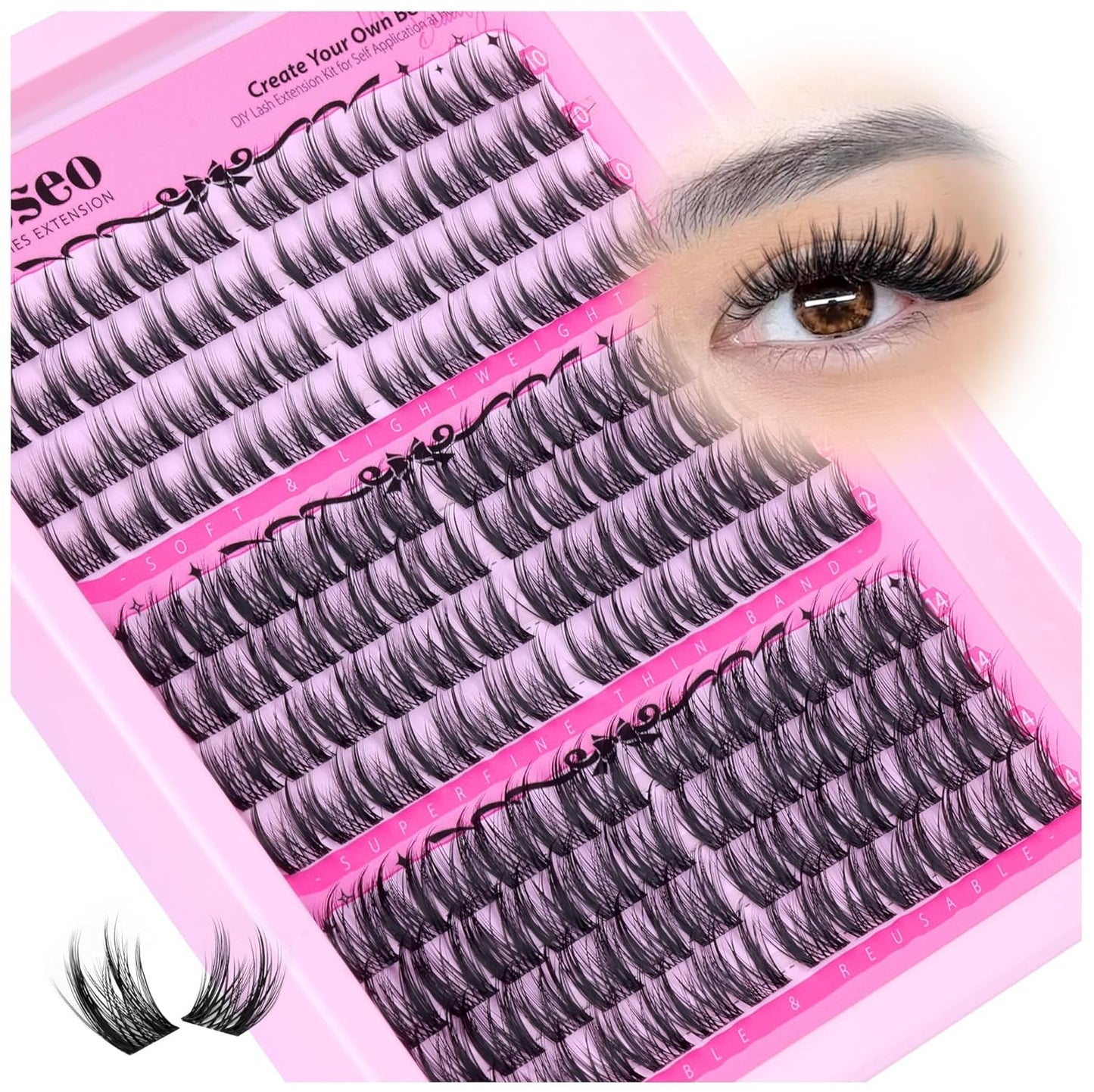 Manga Eyelash Clusters - Natural Look Anime Lash Extensions (8-16MM) for Beginners