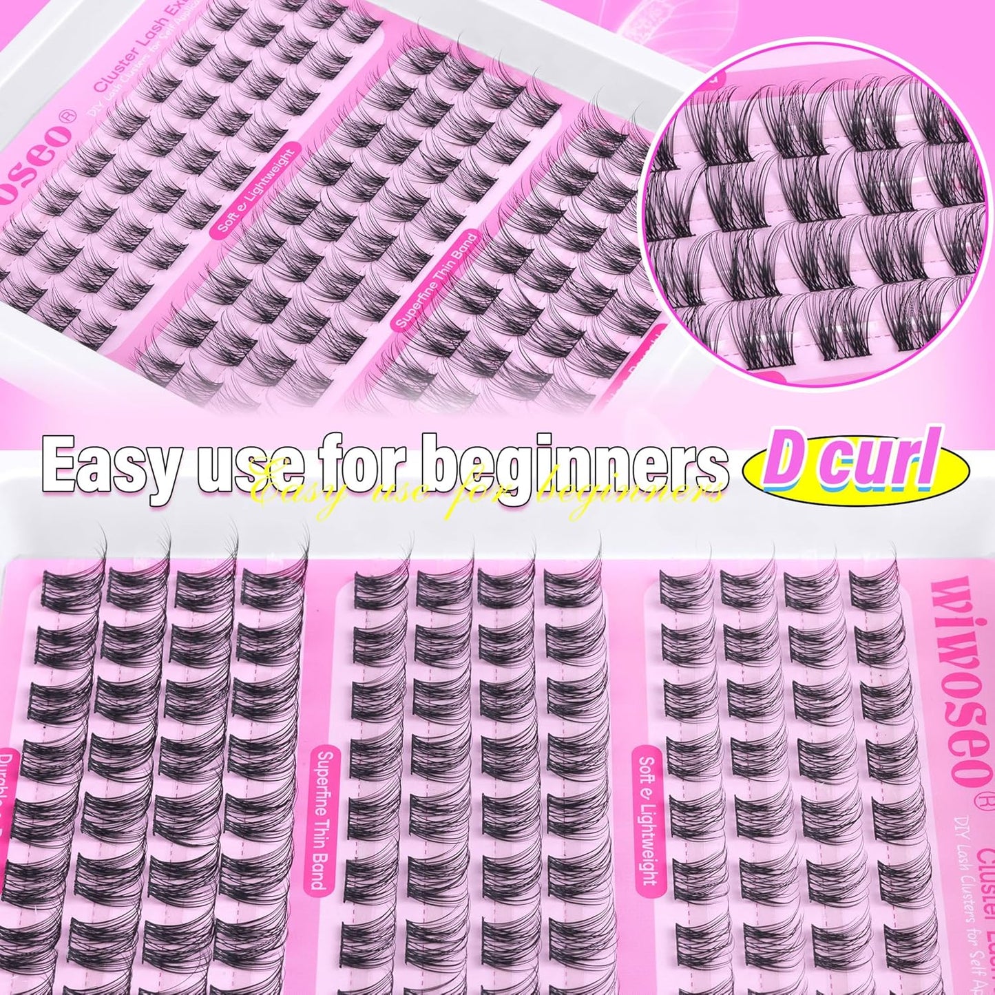 Manga Eyelash Clusters - Natural Look Anime Lash Extensions (8-16MM) for Beginners