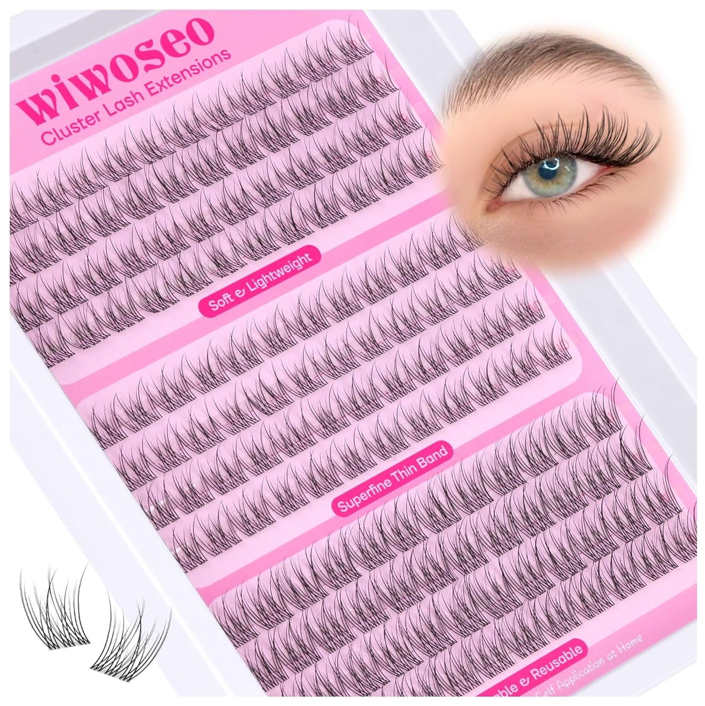 Manga Eyelash Clusters - Natural Look Anime Lash Extensions (8-16MM) for Beginners