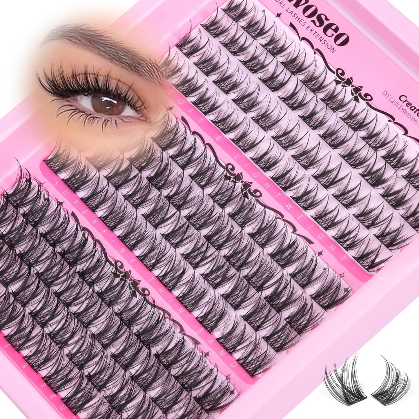 Manga Eyelash Clusters - Natural Look Anime Lash Extensions (8-16MM) for Beginners
