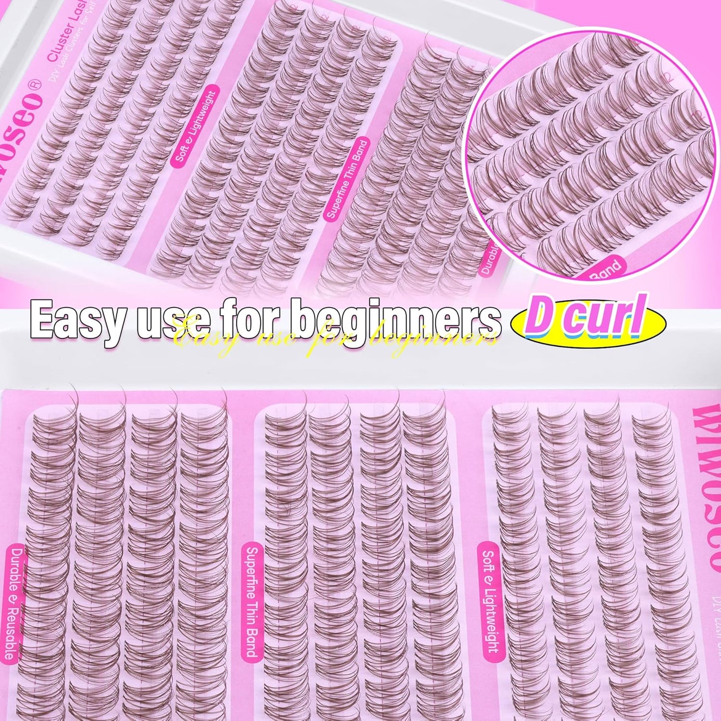 Manga Eyelash Clusters - Natural Look Anime Lash Extensions (8-16MM) for Beginners