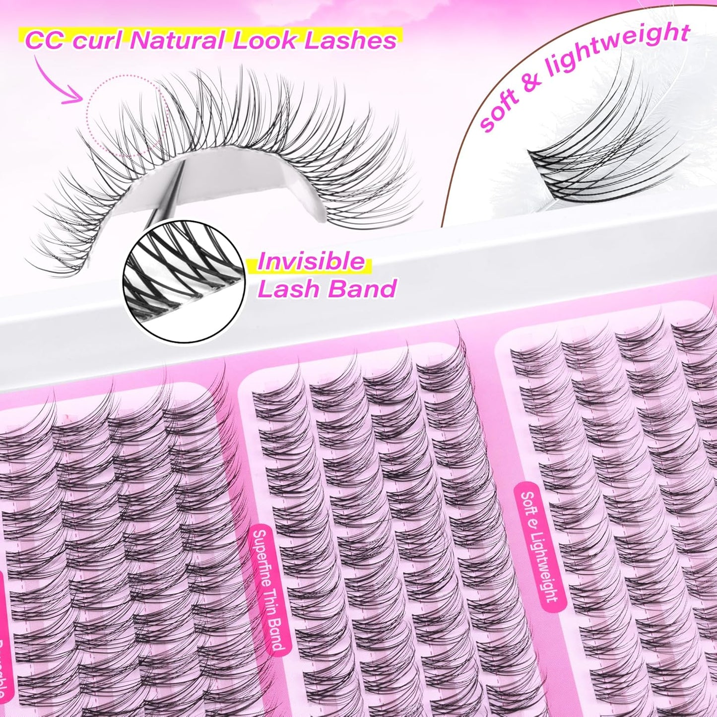 Manga Eyelash Clusters - Natural Look Anime Lash Extensions (8-16MM) for Beginners