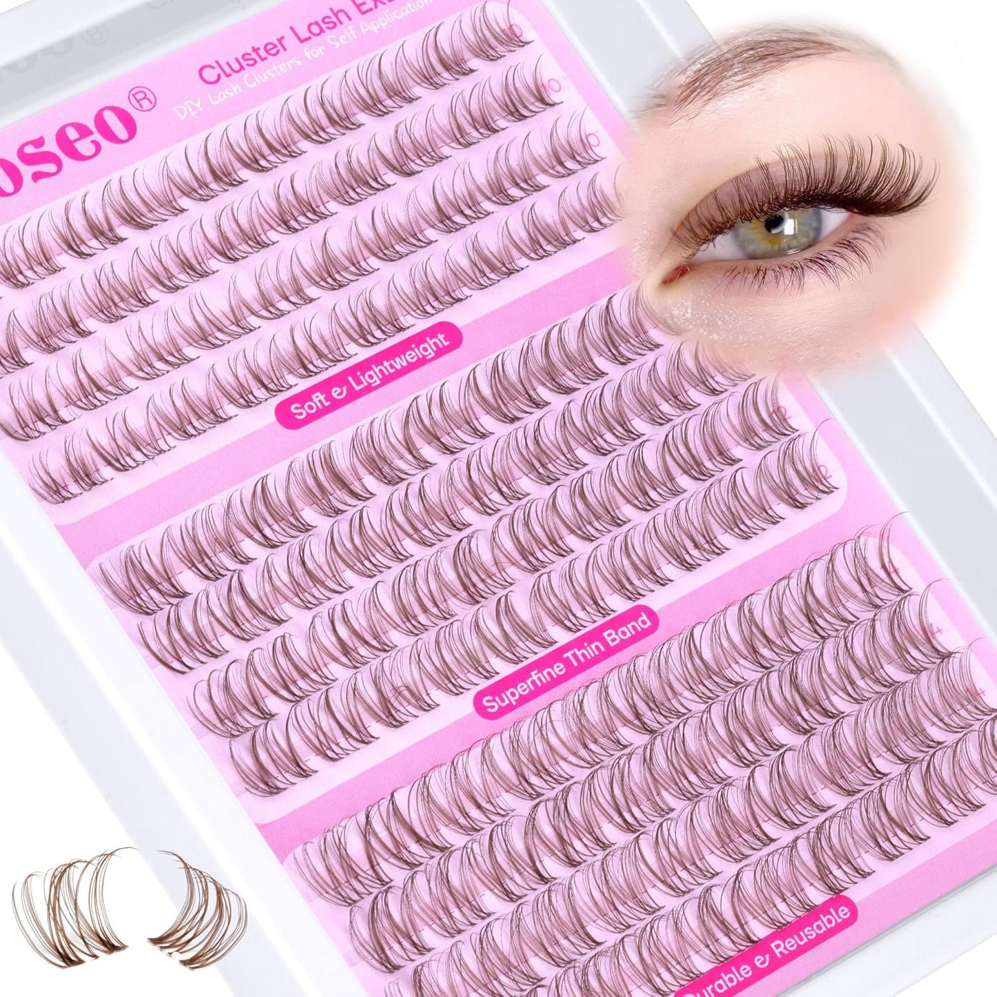 Manga Eyelash Clusters - Natural Look Anime Lash Extensions (8-16MM) for Beginners