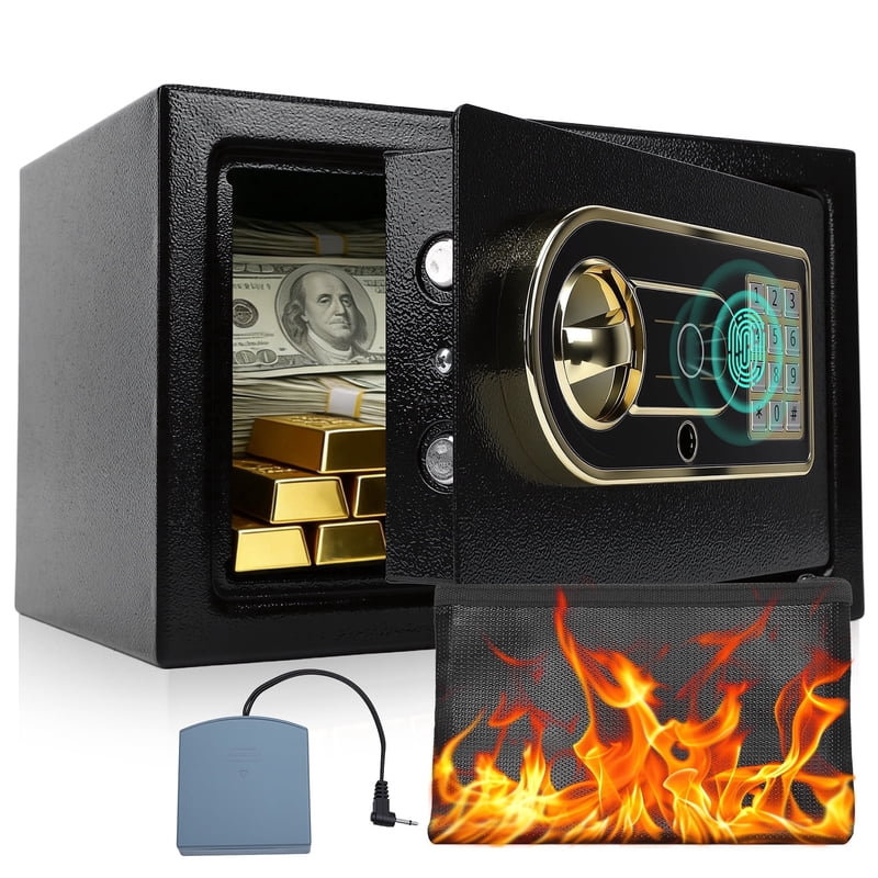 4 Cuft Electronic Digital Security Safe with Fingerprint & Alarm for Home Office Hotel