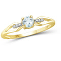 0.45 Carat Aquamarine and Diamond Accent Gold Over Sterling Silver Ring