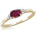 Sterling Silver Ruby & White Diamond Women's Ring - 0.48 Carat T.G.W. | Multiple Sizes