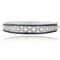 50 Carat Blue and White Diamond Flower Bangle Bracelet for Women