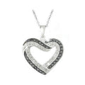Black & White Diamond Heart Necklace 0.50ct TDW Open Pendant Gift