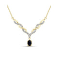 Women's Sapphire Pendant Necklace with Diamonds - 0.67 Carat T.G.W. Jewelry