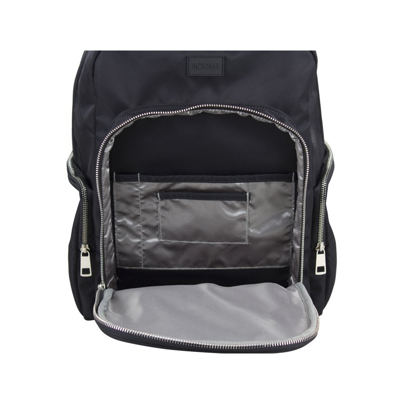 Essential Laptop Backpack with Trolley Sleeve - Black, Floral, Pink