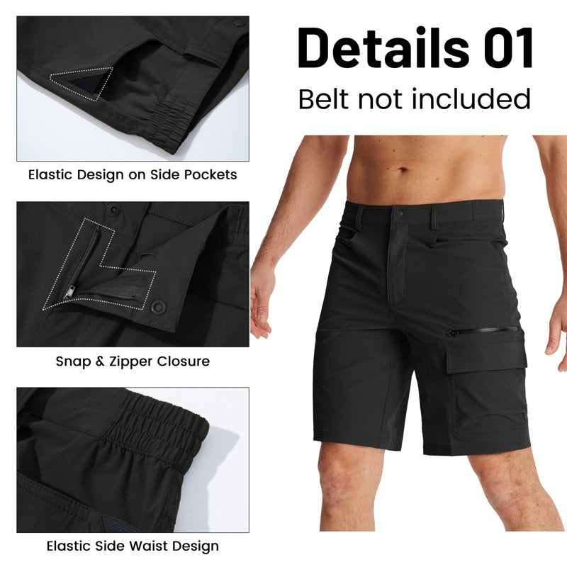 Men's Quick Dry Water-Resistant Cargo Shorts for Hiking & Sports