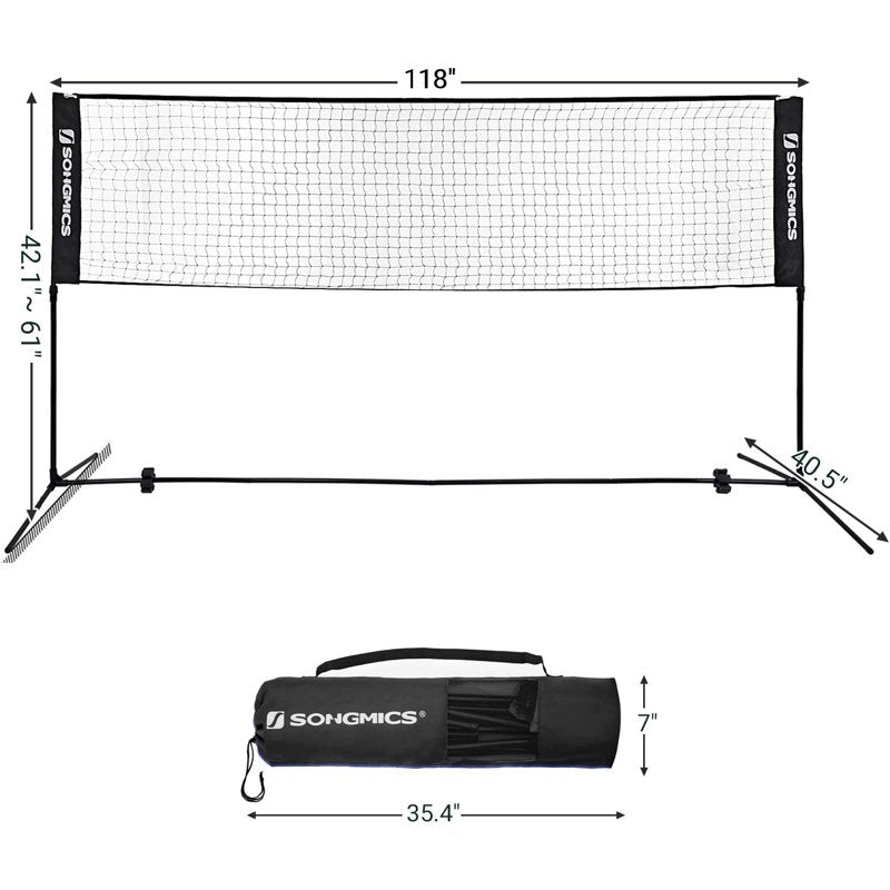 Portable Badminton Net Set with Poles - 13 ft Wide, Adjustable Height for Indoor/Outdoor Play