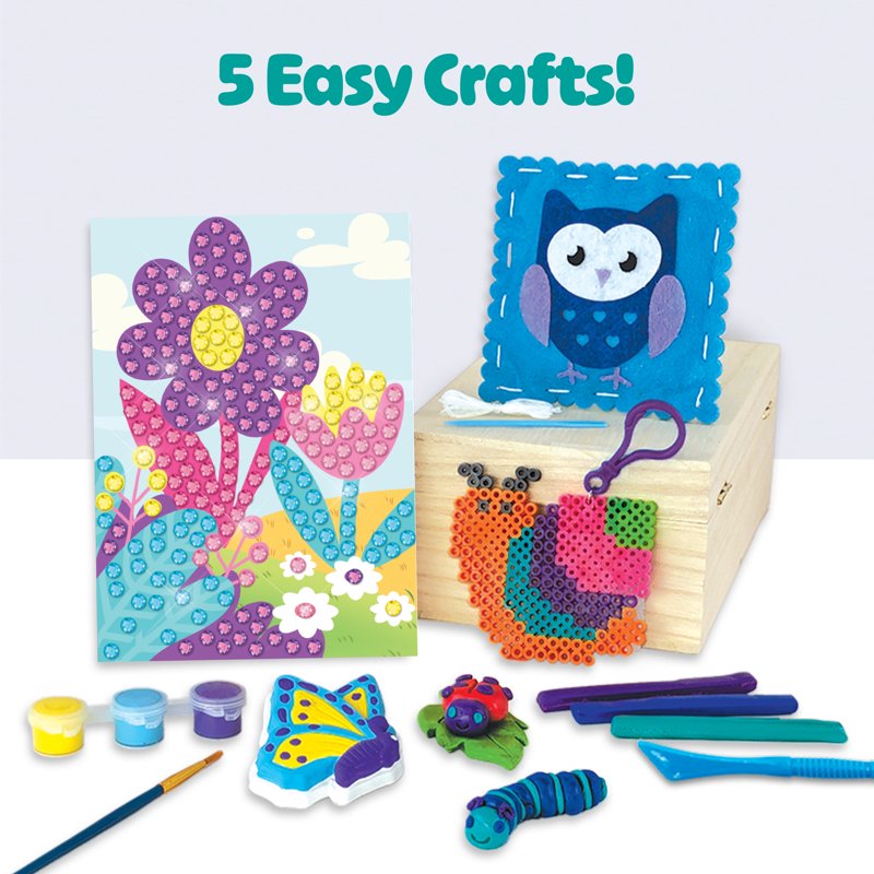 Kids Arts and Crafts Kit with 5 Projects - Creative DIY Set for Kids
