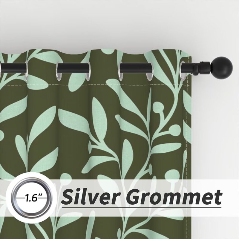 Room Darkening Blackout Curtains with Grommet Top - Insulated Window Drapes, 2 Panels Set