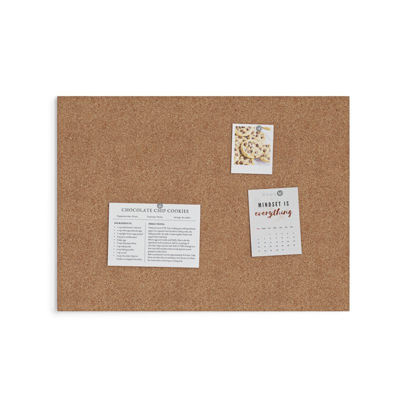 Frameless 24x18 Cork Bulletin Board - Natural Self-Healing Cork Surface