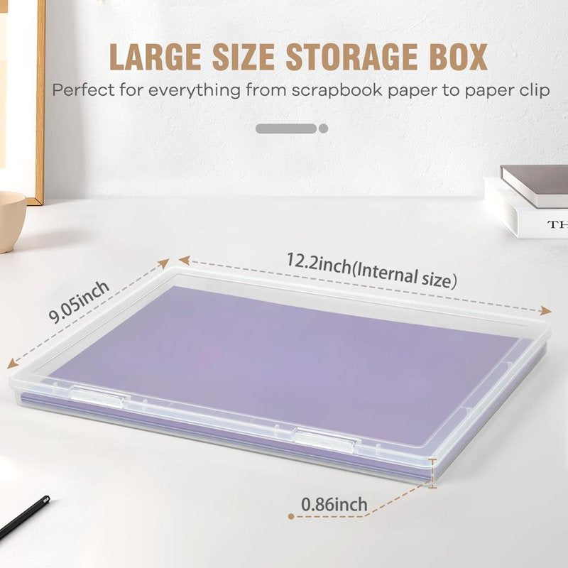 8x10 Photo Storage Box Pack - Plastic Organizers for Photos & Crafts