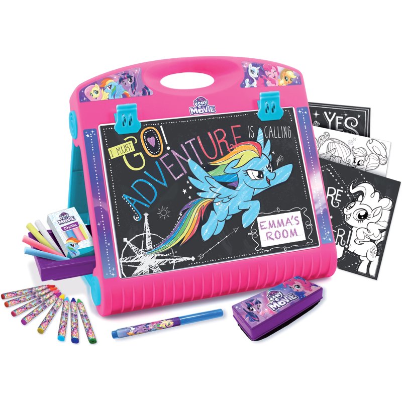 My Little Pony 3-in-1 Art Easel for Kids - Chalk & White Board, Storage Drawer