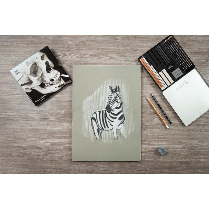 Cretacolor Skull Edition Black & White Drawing Set - 25 High-Quality Art Tools