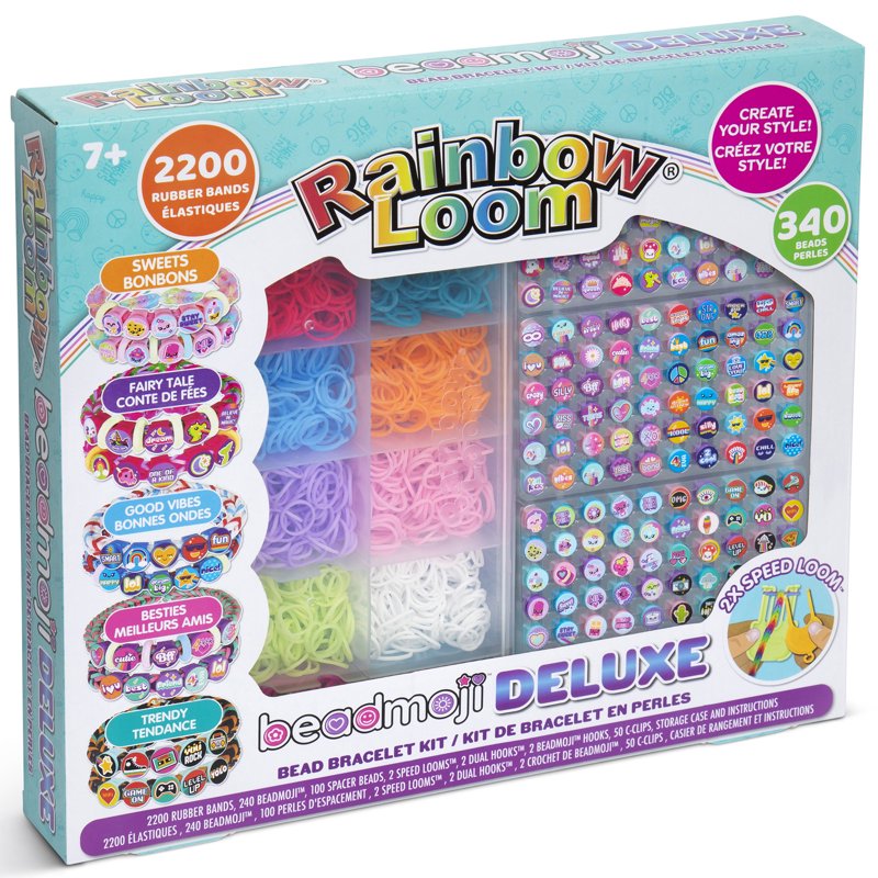 Kids Bead & Rubber Band Bracelet Kit with 2200 Bands & 340 Beads for Creative Jewelry Making