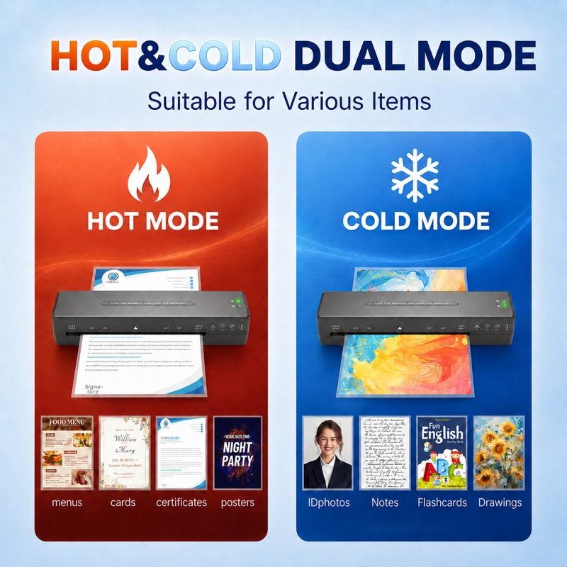 9-Inch Thermal Laminator Machine for Hot & Cold Laminating, Bubble-Free, Fast Warm-Up, Includes 10 Sheets