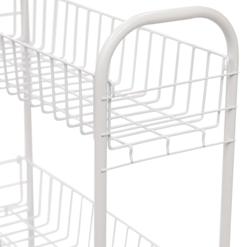 Slimline 3-Shelf Utility Cart for Laundry and Storage, Mobile Steel Organizer