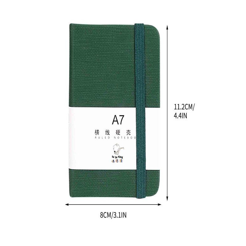 Pocket Notebook for Office and Study - Hard Cover, Thick Paper, Green