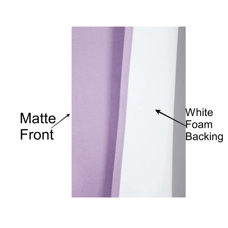 Blackout Window Curtain Panel with Foam Backing - Light Control & Privacy, 37x84 Inches