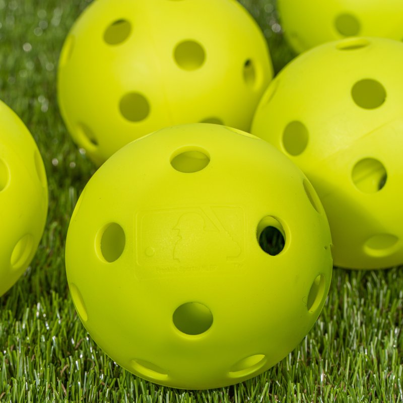 Plastic Softballs for Kids - 6 Bright Yellow 90mm Baseballs for Practice & Backyard Play