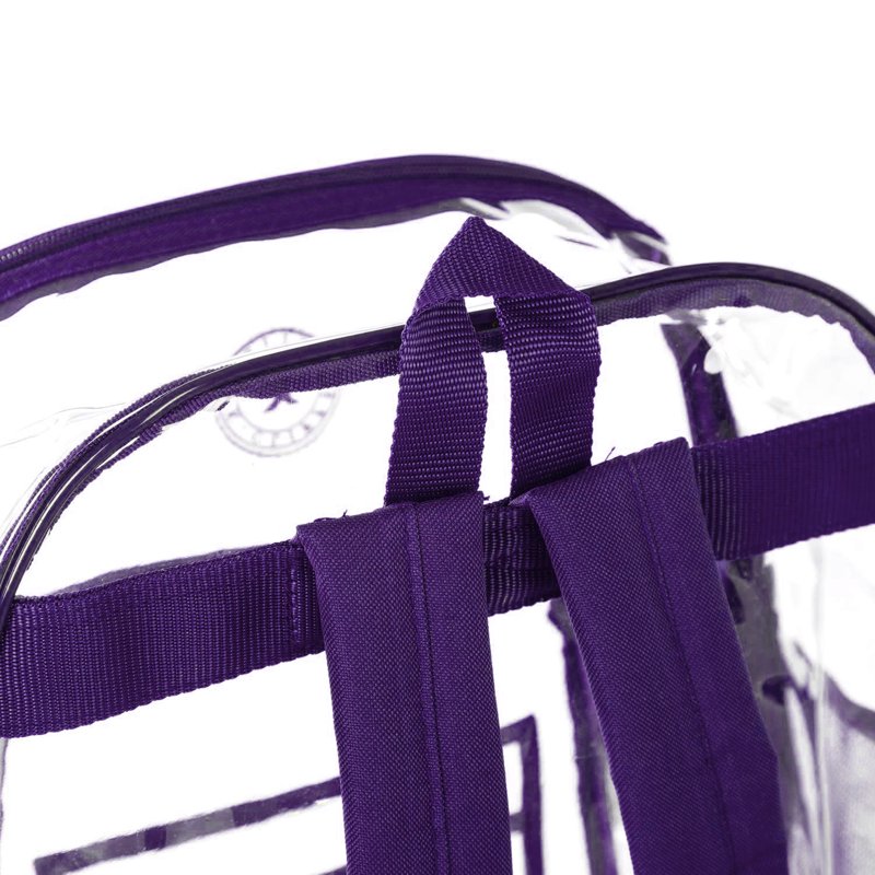 Heavy Duty Transparent School Backpack 17-inch Unisex PVC with Multiple Compartments