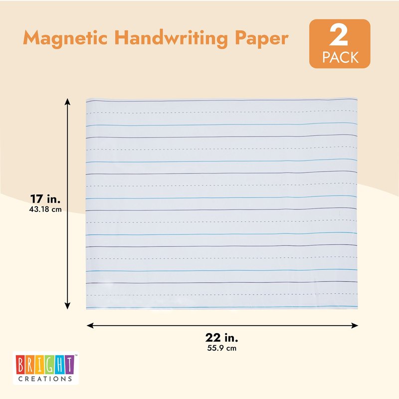 Dry Erase Magnetic Sheets 22x17 Inches Pack of 2 - Whiteboard & Sentence Strips