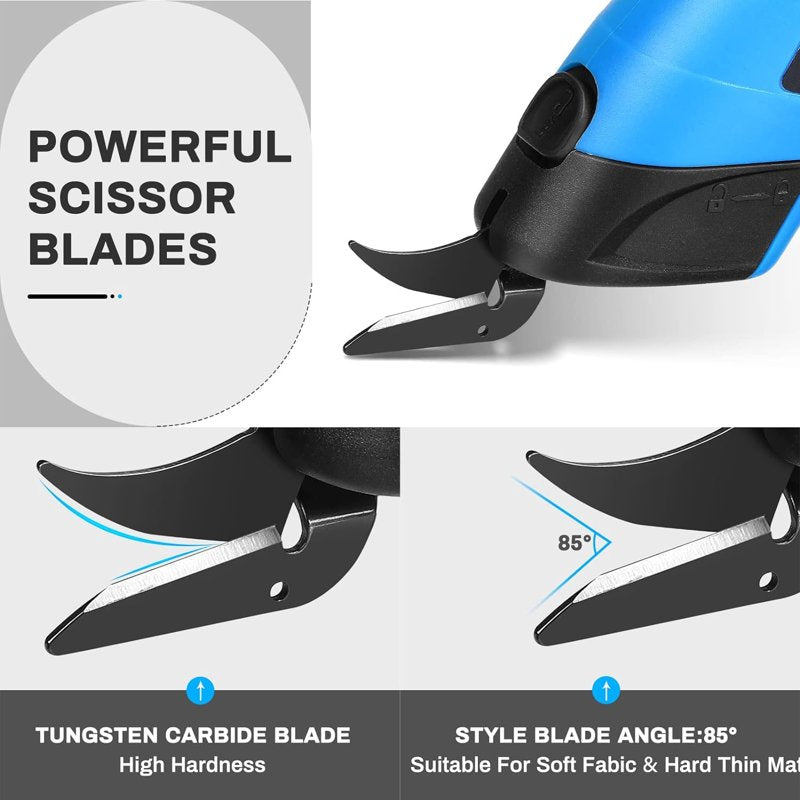 Cordless Electric Scissors - Electric Cutter for Fabric, Cardboard, Craft & Leather (Replacement Blade Included)