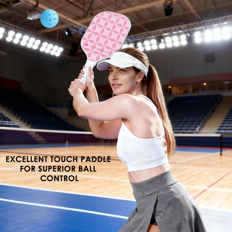 Variation of THIS listing: Adult Yuzhilink 2x Fiberglass Pickleball Paddles Set with Balls, Grips & Carry Bag - Pink