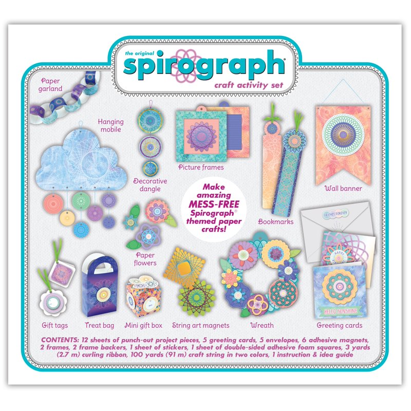 Spirograph-Inspired Craft Activity Set for Kids - 450+ Pieces No-Mess Art Kit