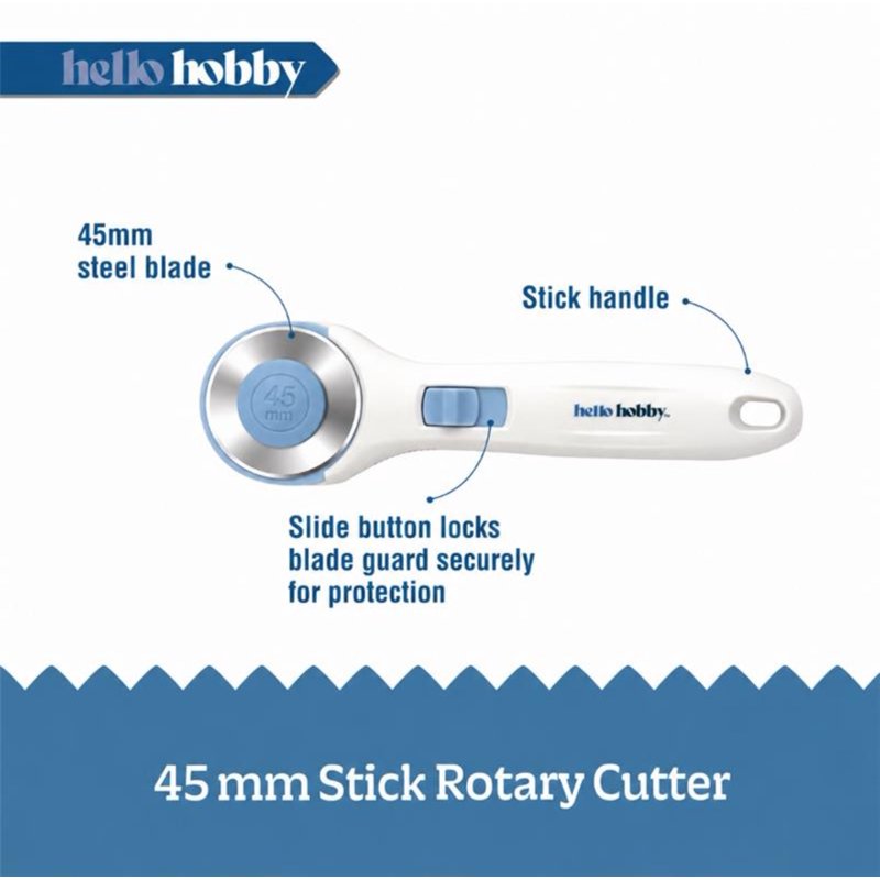 45mm Rotary Cutter for Fabric and Craft Projects with Safety Guard
