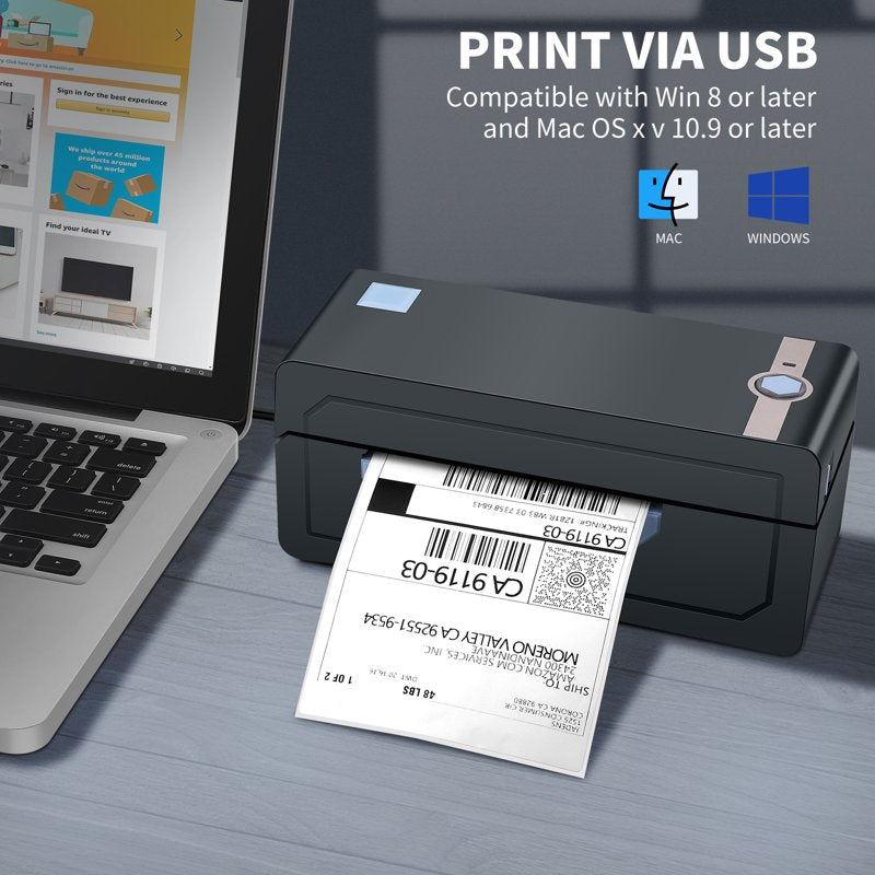 Bluetooth Thermal Label Printer 4x6 for Shipping Packages - JADENS