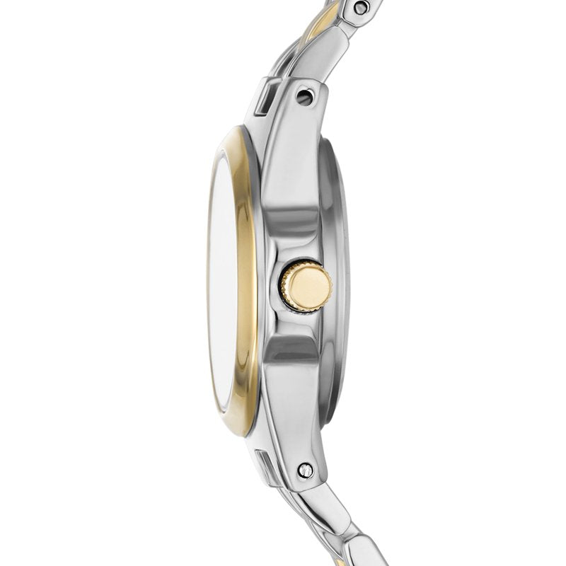 Women’s Two-Tone Silver and Gold Wristwatch – Mini Round Case & Bracelet