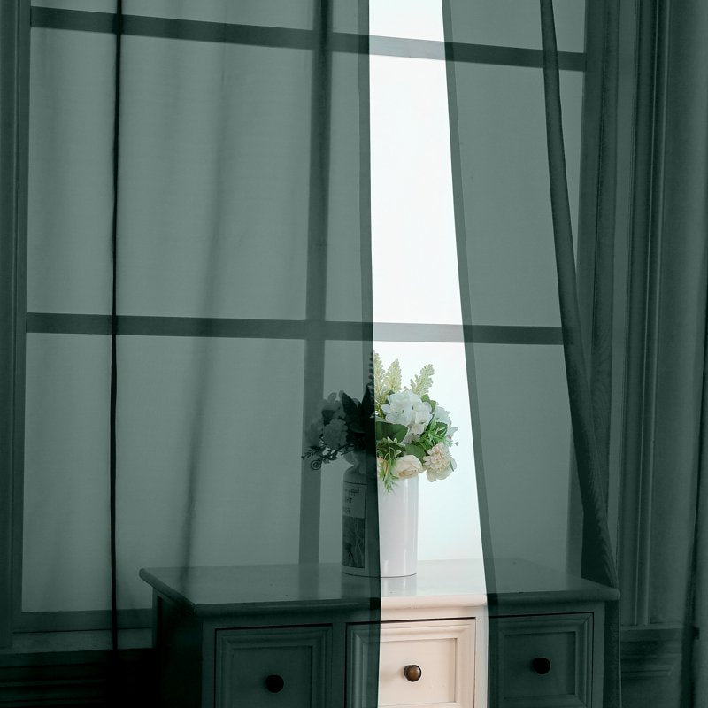 Light Filtering Sheer Curtains 2 Pack - Oversized, Extra Long Window Drapes
