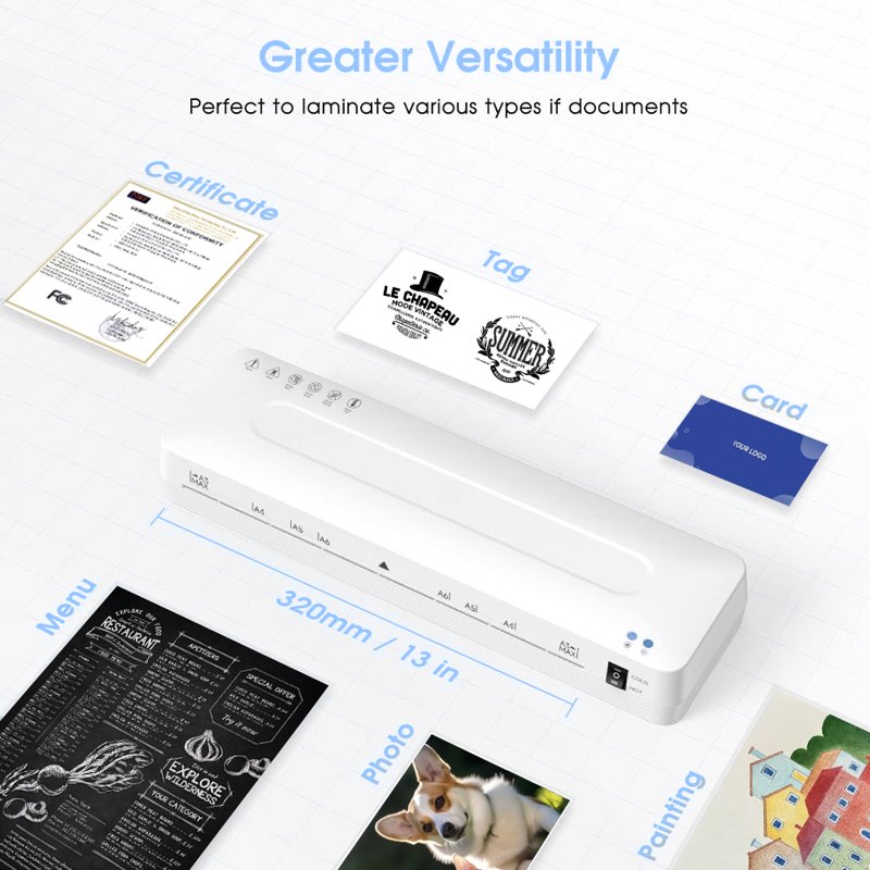 13-Inch 3-in-1 Laminator Machine with Laminating Sheets, Trimmer & Corner Rounder