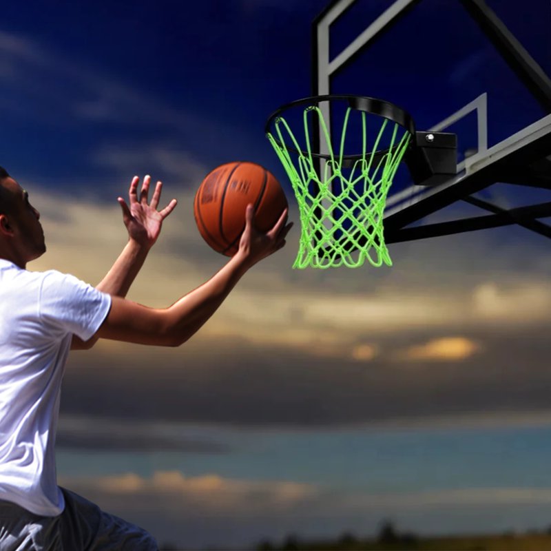 Glow in the Dark Basketball Net - Heavy Duty Outdoor Sports Net with 12 Loops